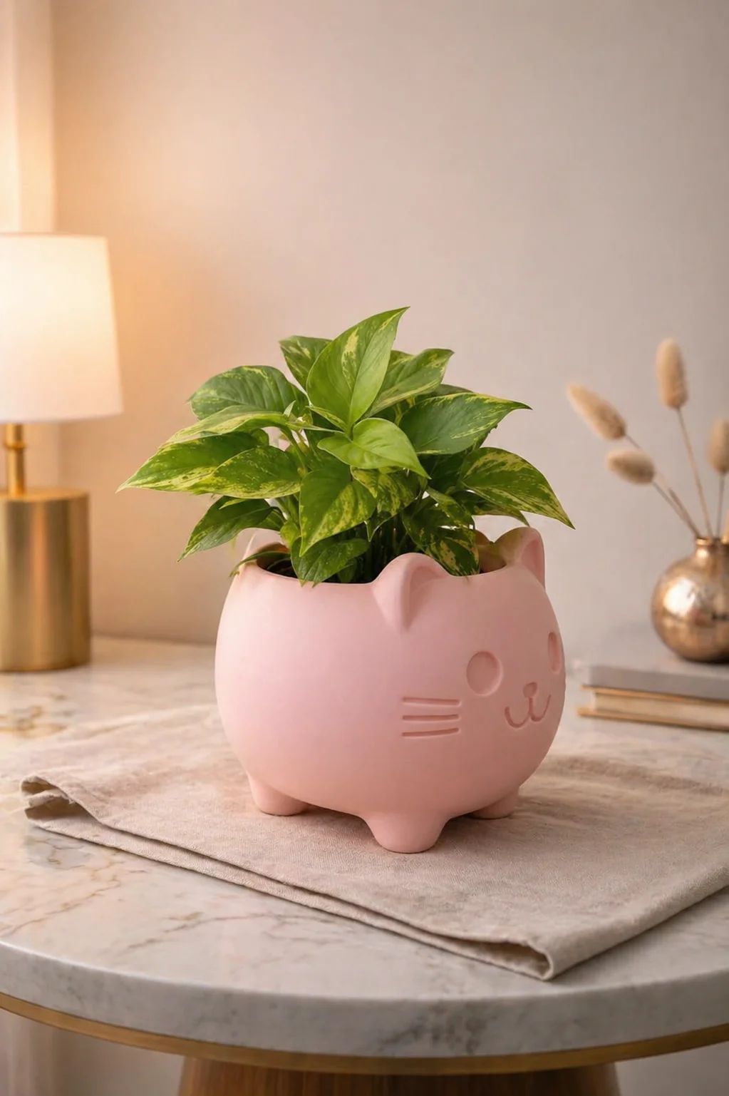 Cute Cat Planter Pot – 3D Printed Decorative Plant Vase