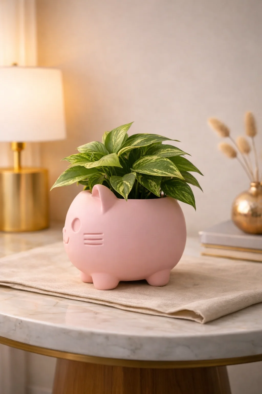 Cute Cat Planter Pot – 3D Printed Decorative Plant Vase