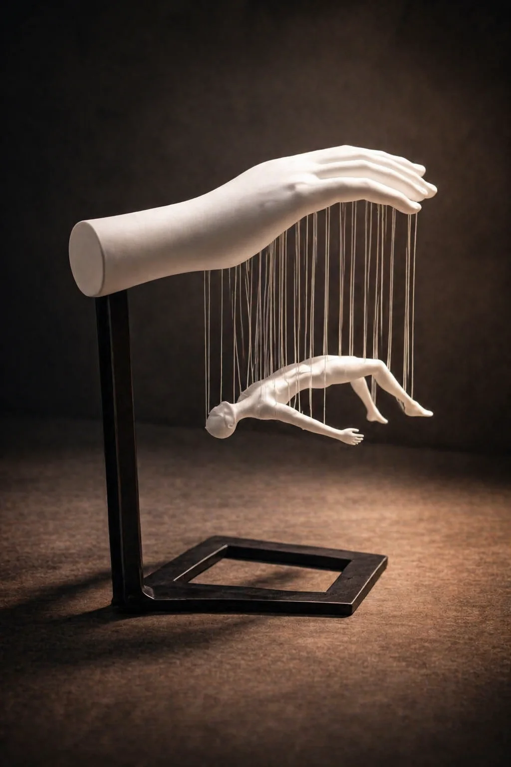 Human Marionette Sculpture – 3D Printed Abstract Decorative Showpiece