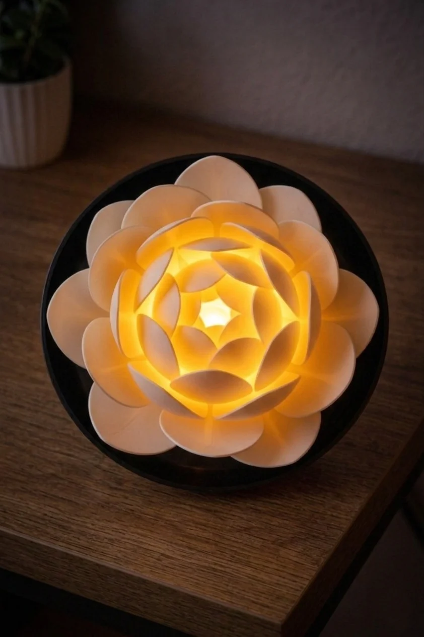 Lotus LED Lamp – 3D Printed Decorative Night Light