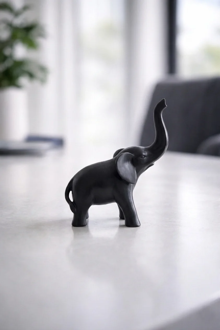 Minimal Elephant Showpiece – 3D Printed Decorative Figurine