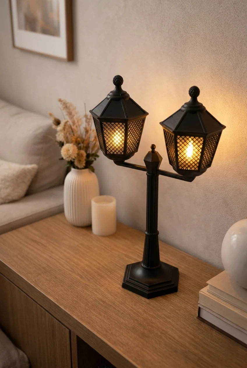 Vintage Double Lantern Table Lamp – Warm Ambient Decorative Light