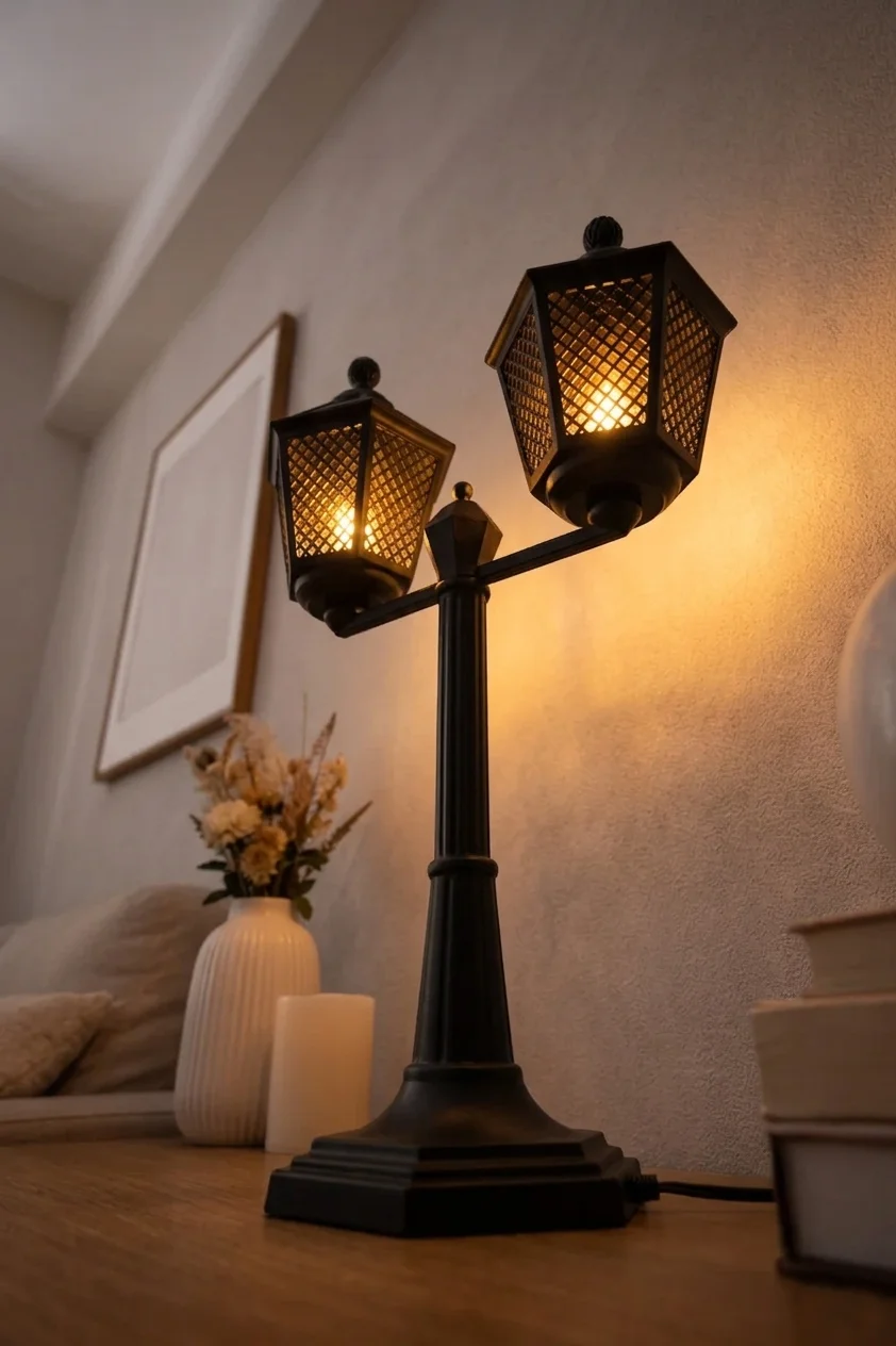 Vintage Double Lantern Table Lamp – Warm Ambient Decorative Light